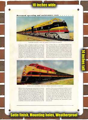 METAL SIGN - 1944 GM Diesels Orange Blossom Special & KCS - 10x14 inches