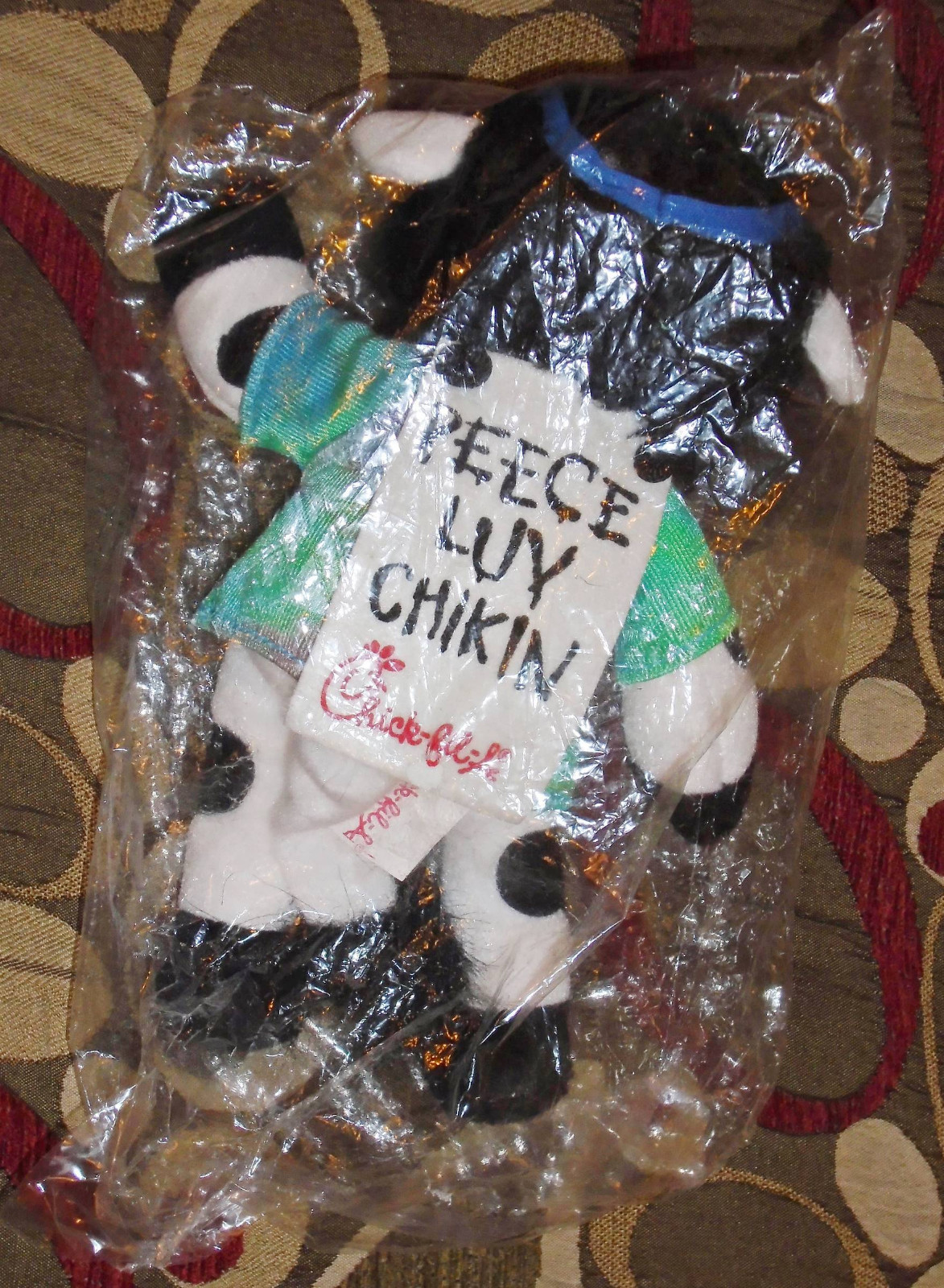 Chick-Fil-A Peece Luv Chikin Plush Cow Mascot Hippie - New In Bag - Mint Sealed