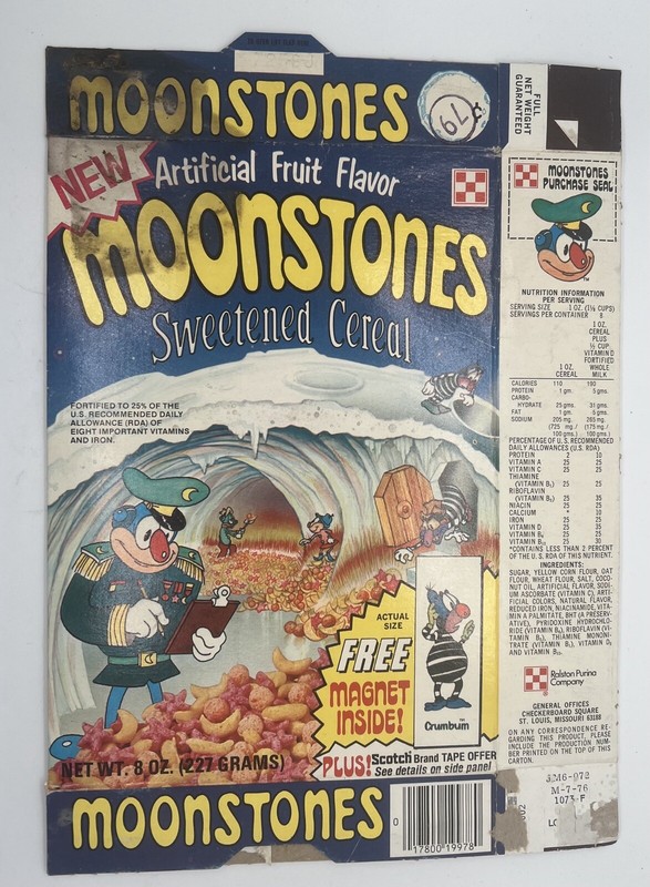 1976 Moonstones Moonbuggy cereal box Original box! Free