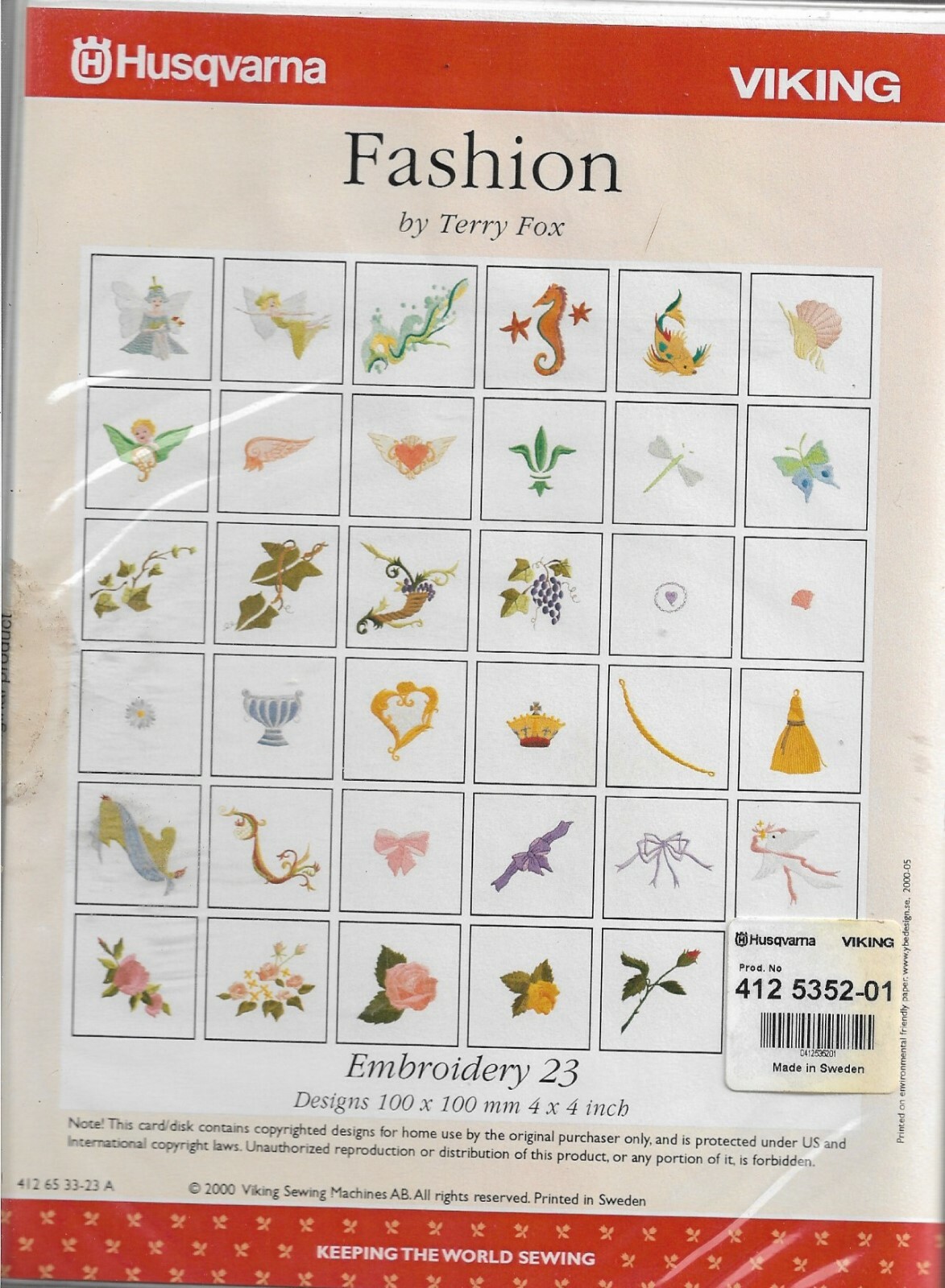Husqvarna-Viking FASHION- Embroidery 23-Booklet-2 Disk For Designer 1 & PC