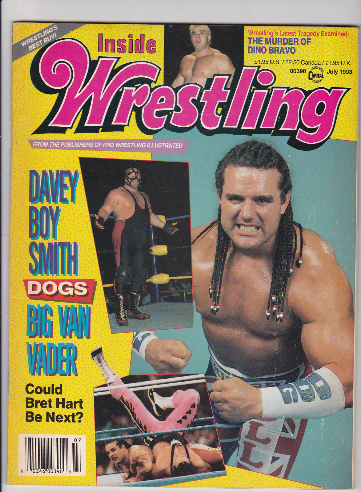 Inside Wrestling Magazine July 1993 British Bulldog Davey Boy Smith WWF 90s