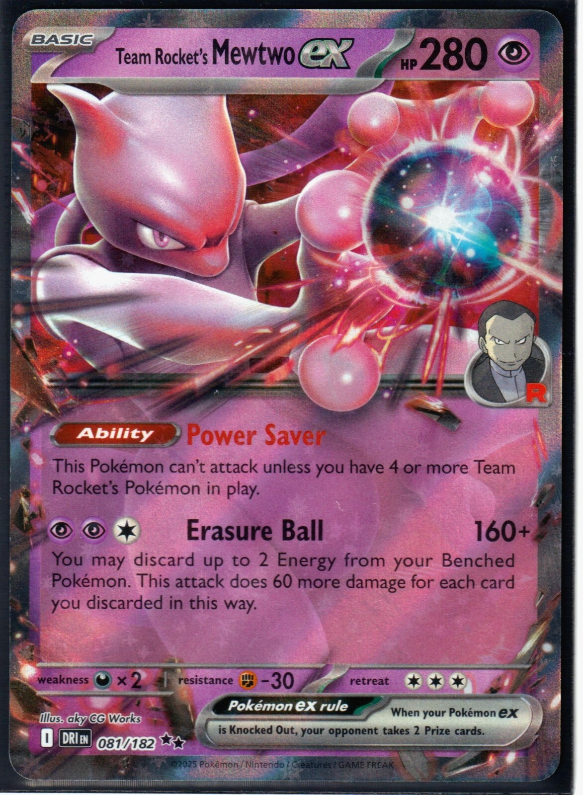 [美品]Team Rocket Mewtwo EX Pokemon-Team-Rocket_s-Mewtwo-