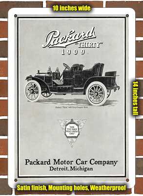 Metal Sign - 1909 Packard Thirty Close-Coupled Touring- 10x14 inches