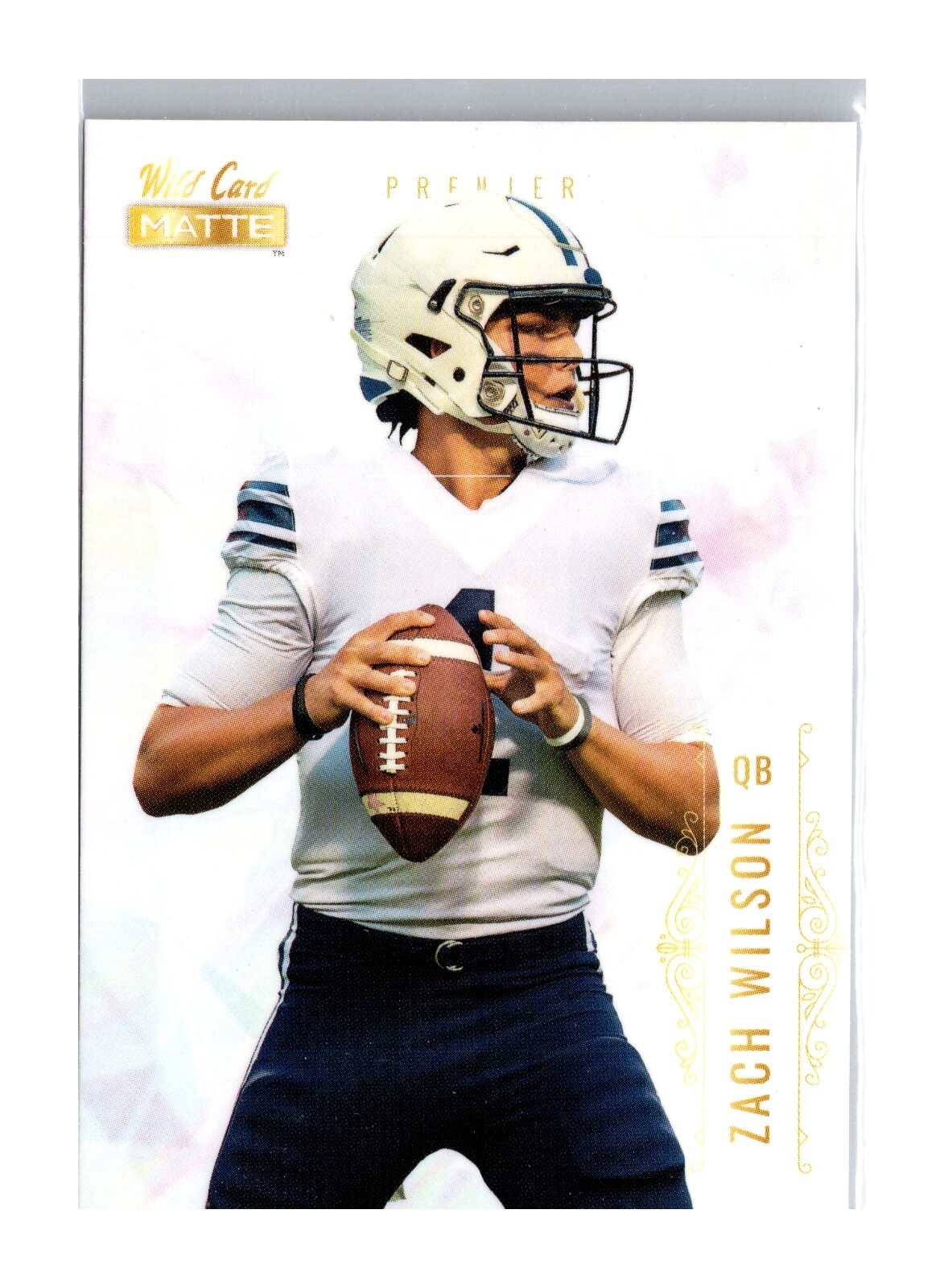 Zach Wilson 2021 Wild Card Matte White Premier Rookie RC #MBC-5