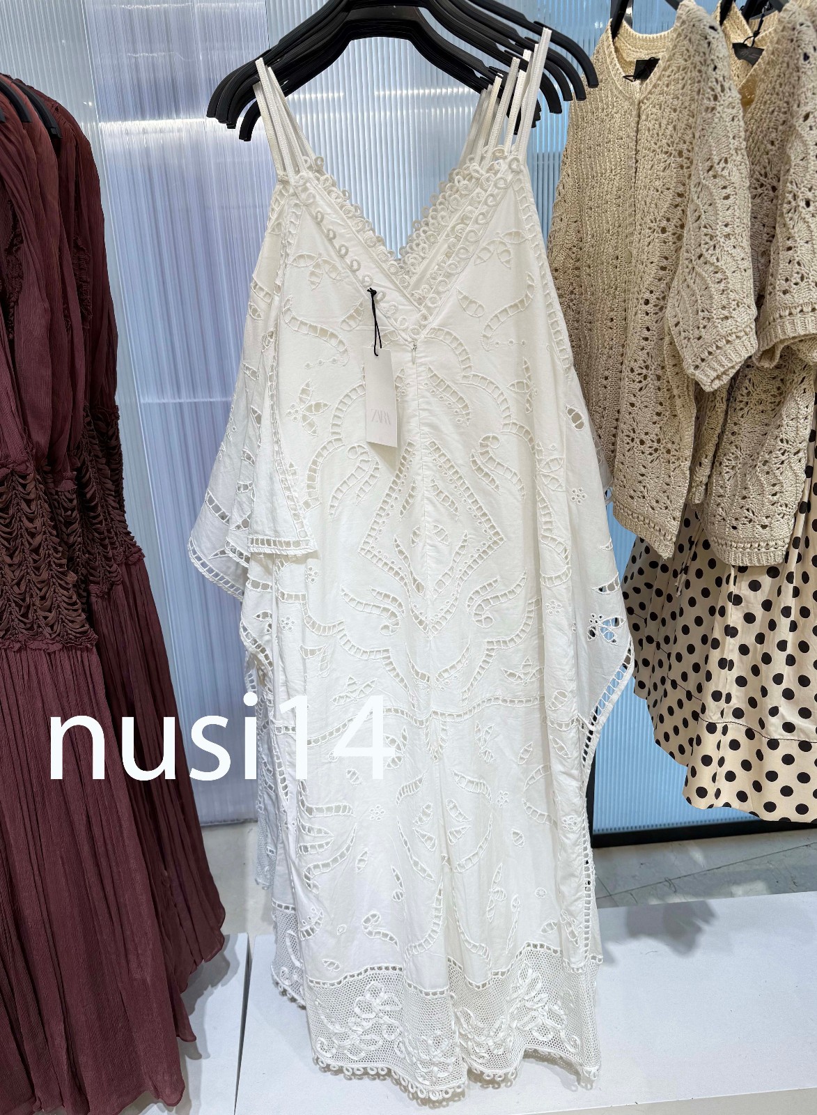 ZARA NEW WOMAN STRAPPY EMBROIDERED DRESS ZW COLLECTION WHITE