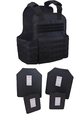 Tactical Scorpion Body Armor Muircat 11x14 Carrier + Level IIIA Plates | Black