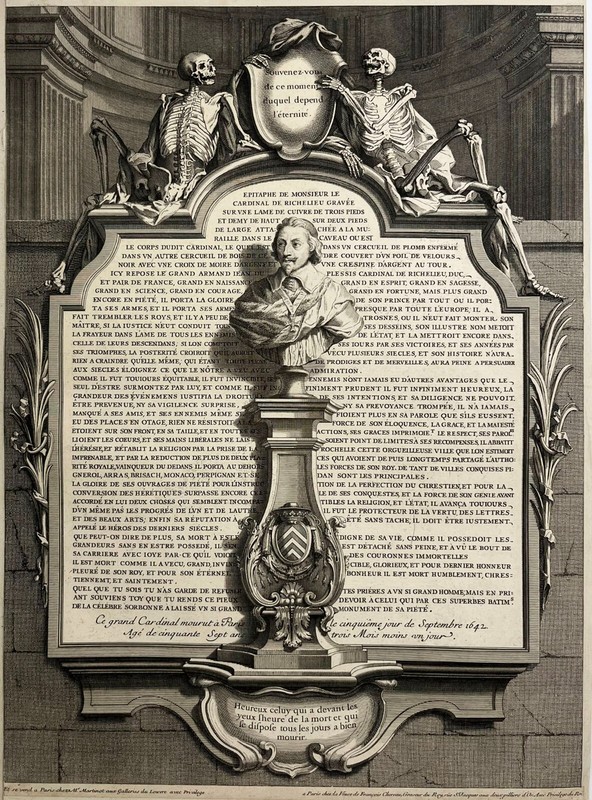 Epitaphe De Monsieur Le Cardinal De Richelieu (1585 â  1642).