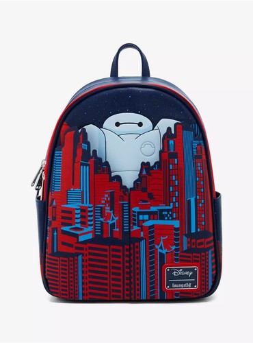 限定アイテム【Loungefly】Disney Big Hero 6 Baymax Miniバッグ Loungefly Disney Big Hero 6 Baymax City Mini Backpack New