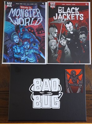 Bad Bug Black Box 2 Comic Books 1 Trading Card Monster World Black Jackets