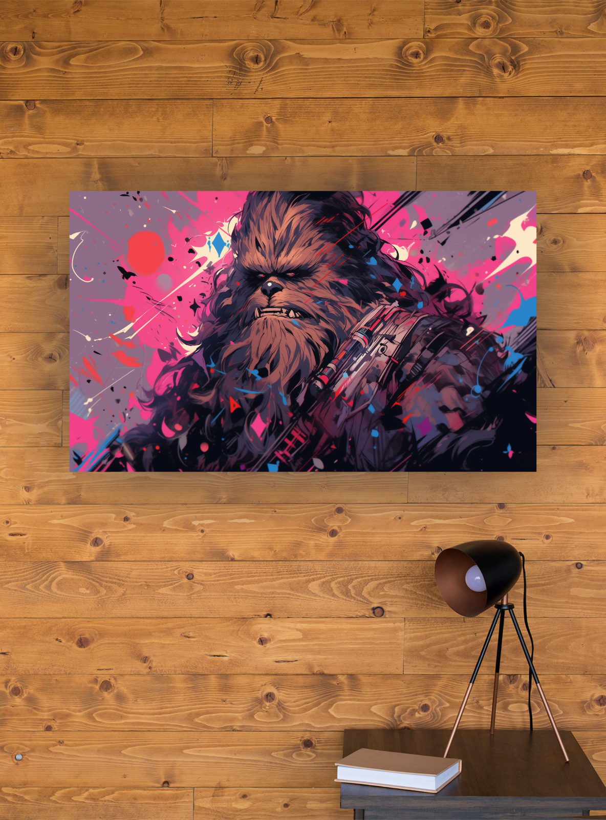 CHEWBACCA STAR WARS POP ART  STRETCHED  CANVAS WALL ART READY TO HANG CP186