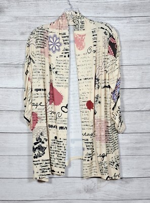 Rare Lily by Firminia Vintage Skeleton Keys Hearts Slinky Open Front Jacket L