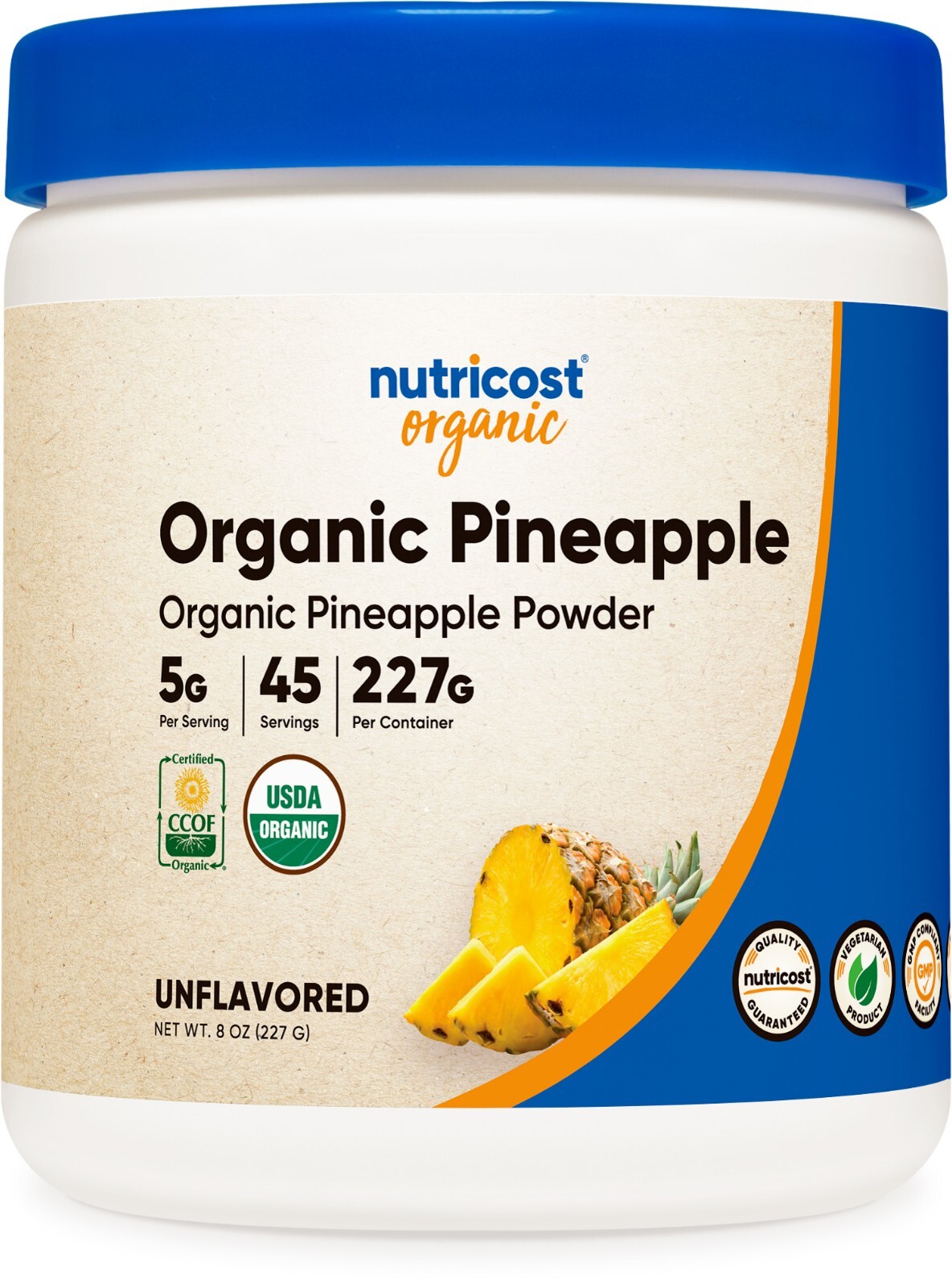 Органический порошок ананаса Nutricost (8 унций) - без ГМО и глютена
