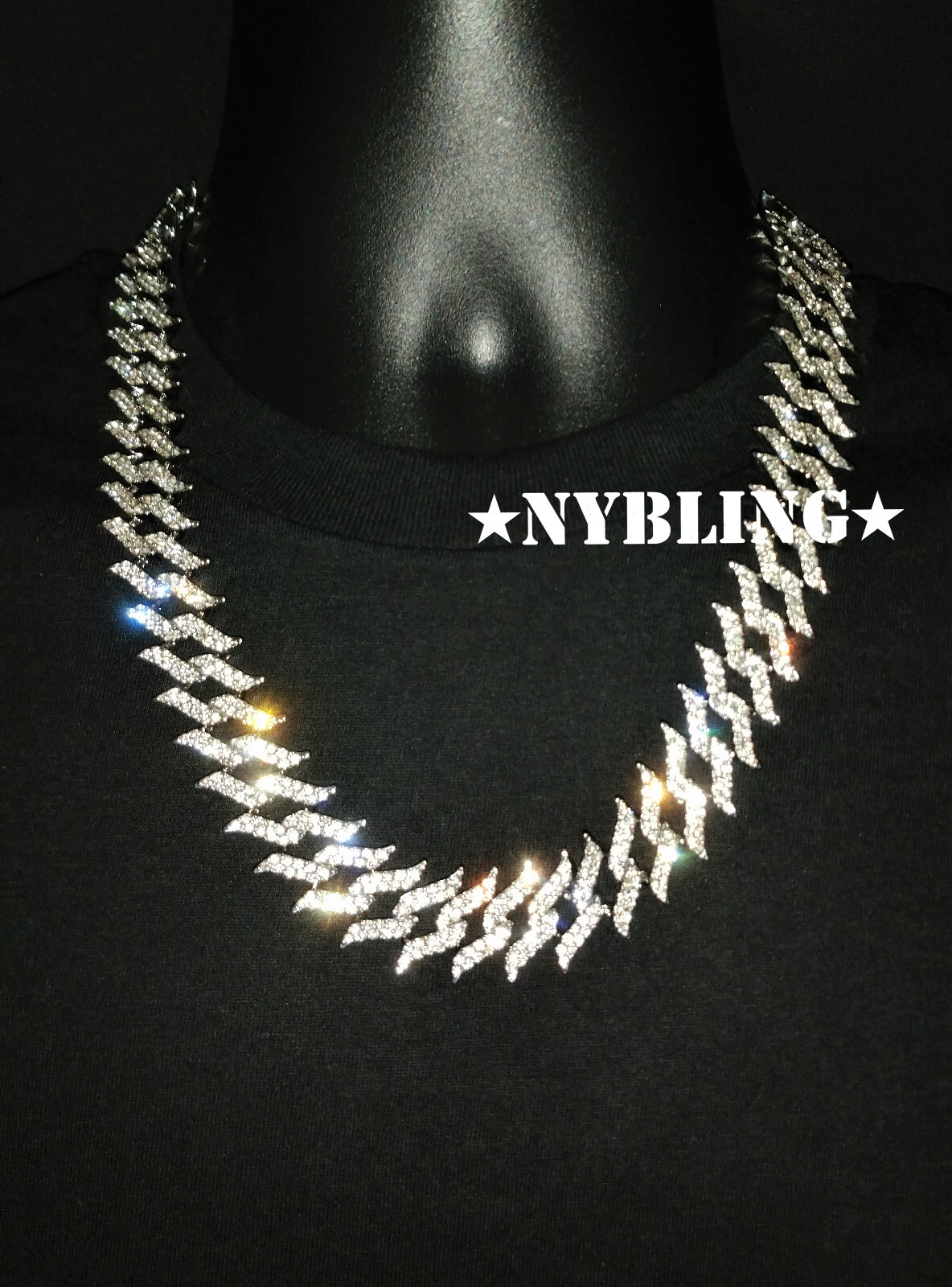 Dias Moreira 19MM Miami Cuban Link Chain Prong Necklace ICED