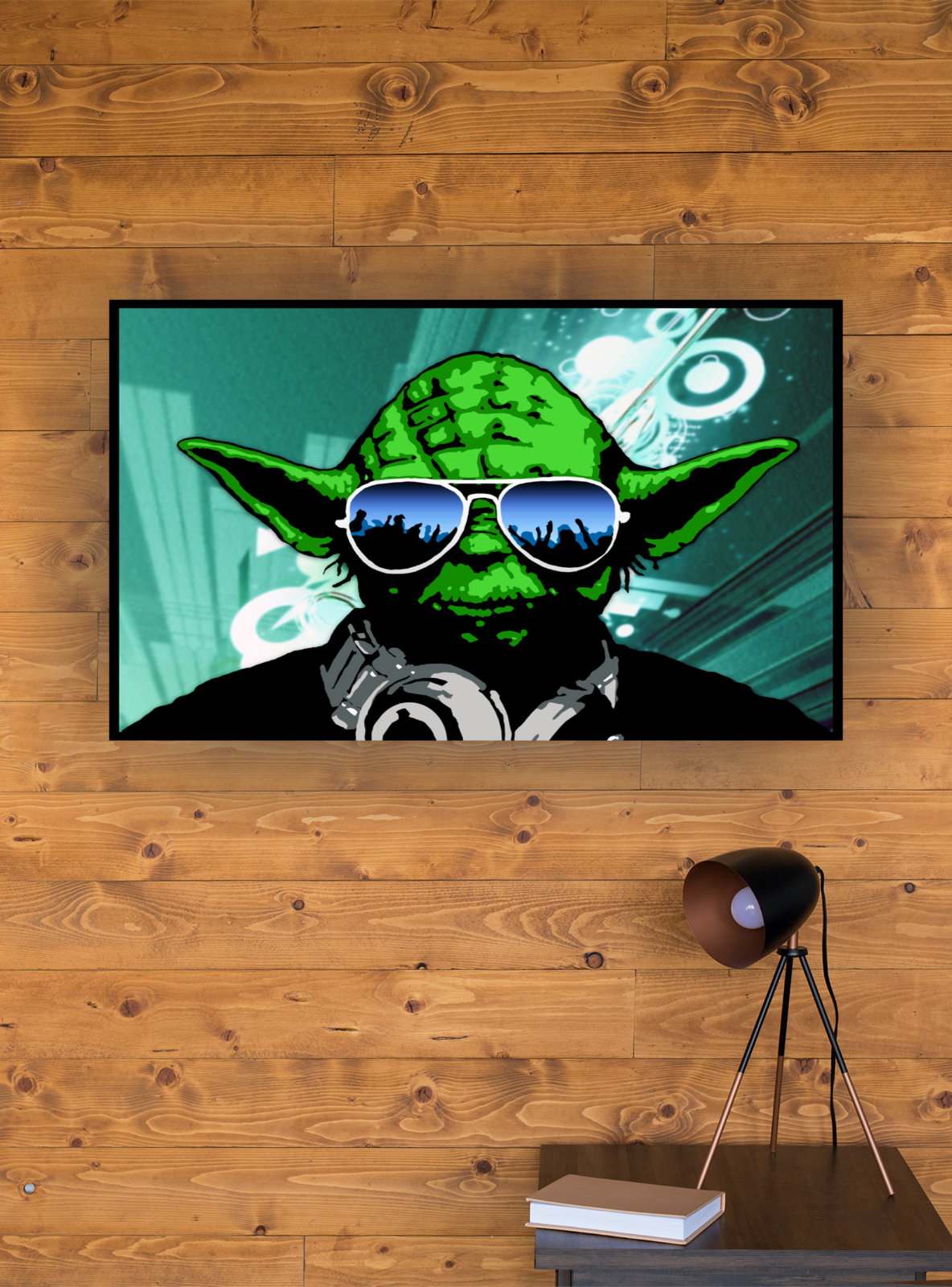 STAR WARS DJ YODA STRETCHED  CANVAS WALL ART READY TO HANG CP182