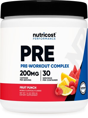 Nutricost Pre-Workout Complex Powder (30 Servings) (Fruit Punch)