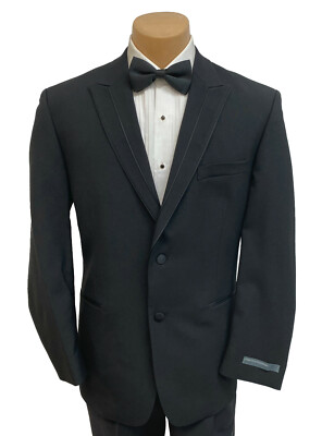 New 42R Men's Perry Ellis Portfolio Black Tuxedo Jacket Suit Coat Rio Blazer