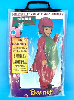 Vintage 1993 Barney Child Halloween Costume INFANT Size in Original Packaging 