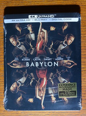 Babylon (4K/Blu-ray, 2023, STEELBOOK) Margot Robbie Brad Pitt hollywood drama