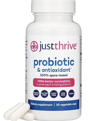 Just Thrive Probiotic & Antioxidant 30 Veg Caps 100% Spore-Based Digestive 2026