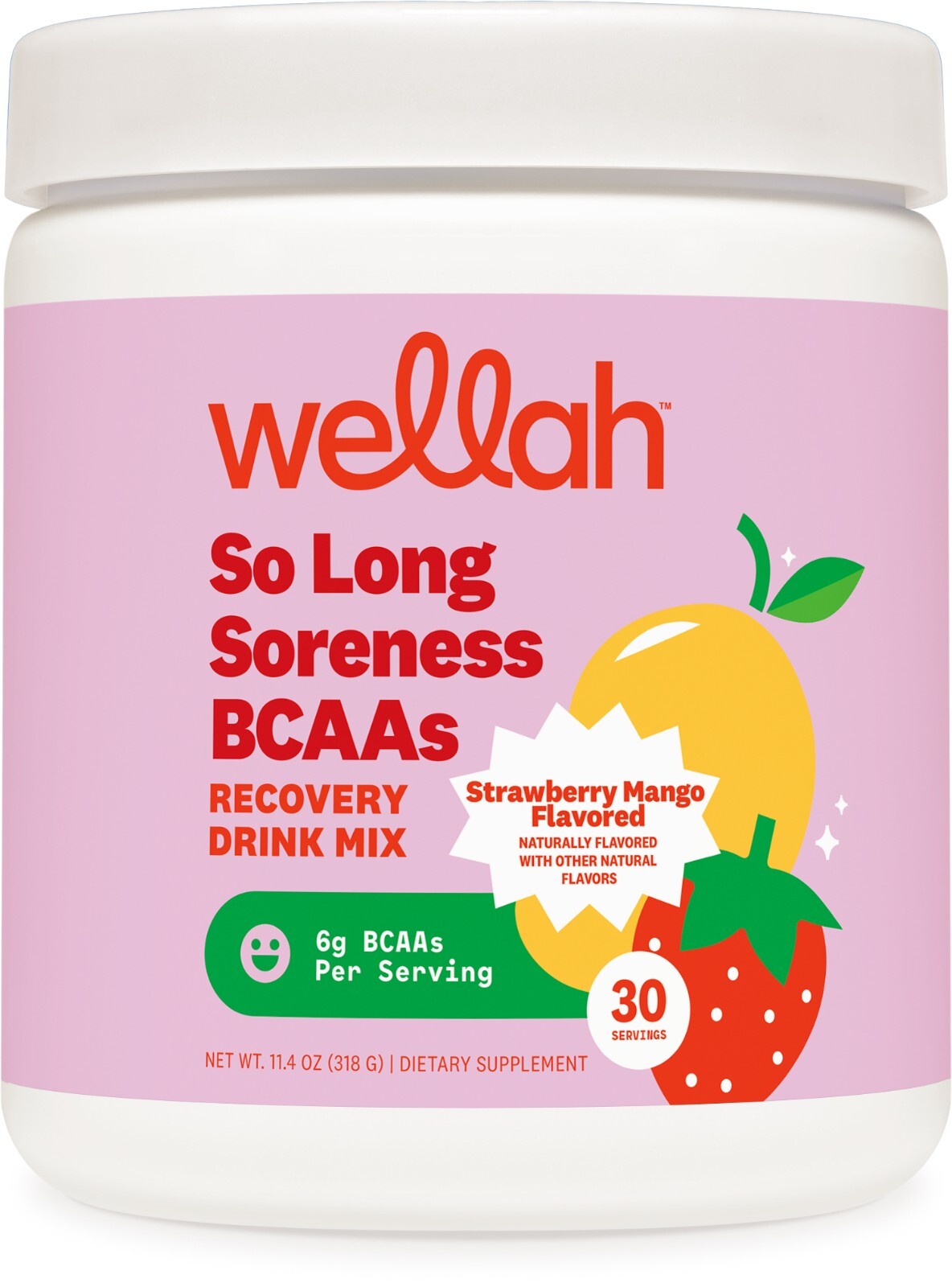 Wellah So Long Soreness BCAA порошок (со вкусом клубники и манго), 30 порций