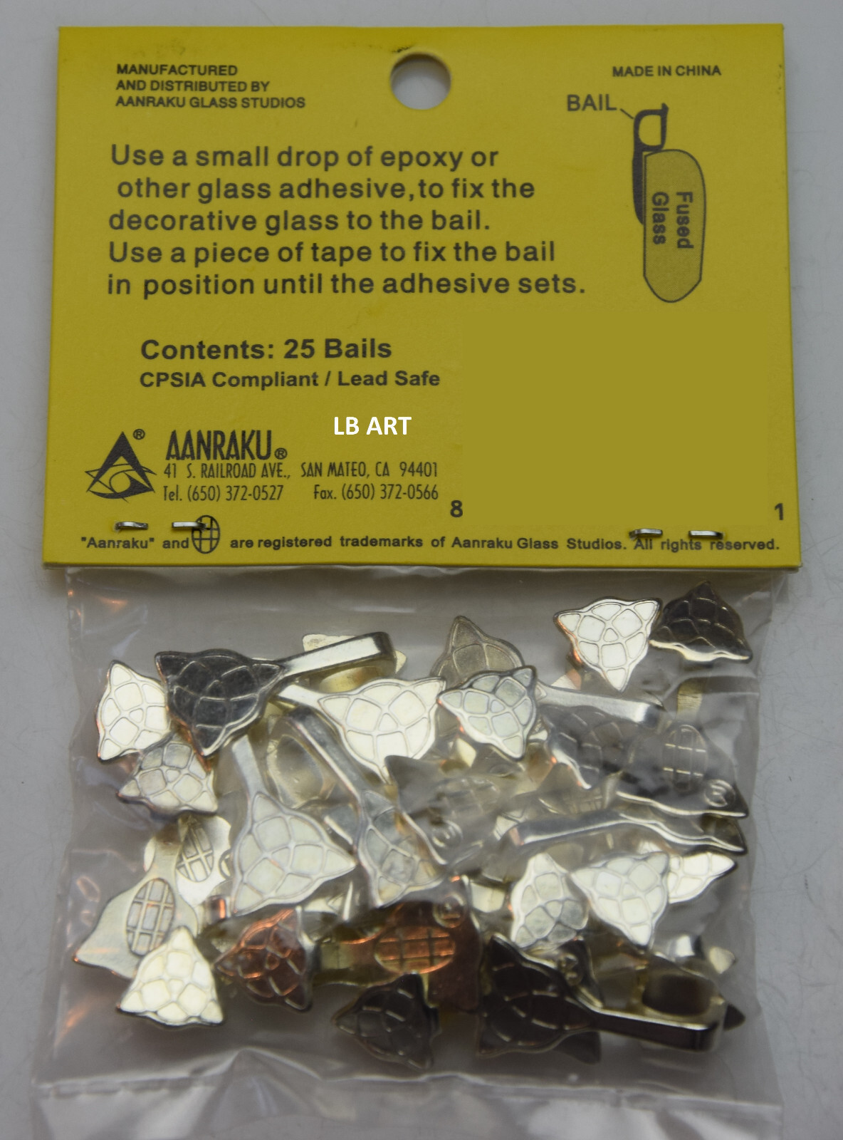 New Sealed 25 pack  Medium AANRAKU Silver Plated Celtic Double Pendant Bails