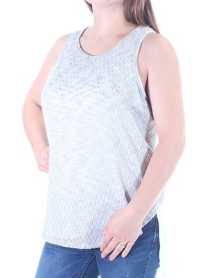 

BAR III Женский текстурированный топ без рукавов цвета слоновой кости с вырезом под горло Размер, Цвет слоновой кости