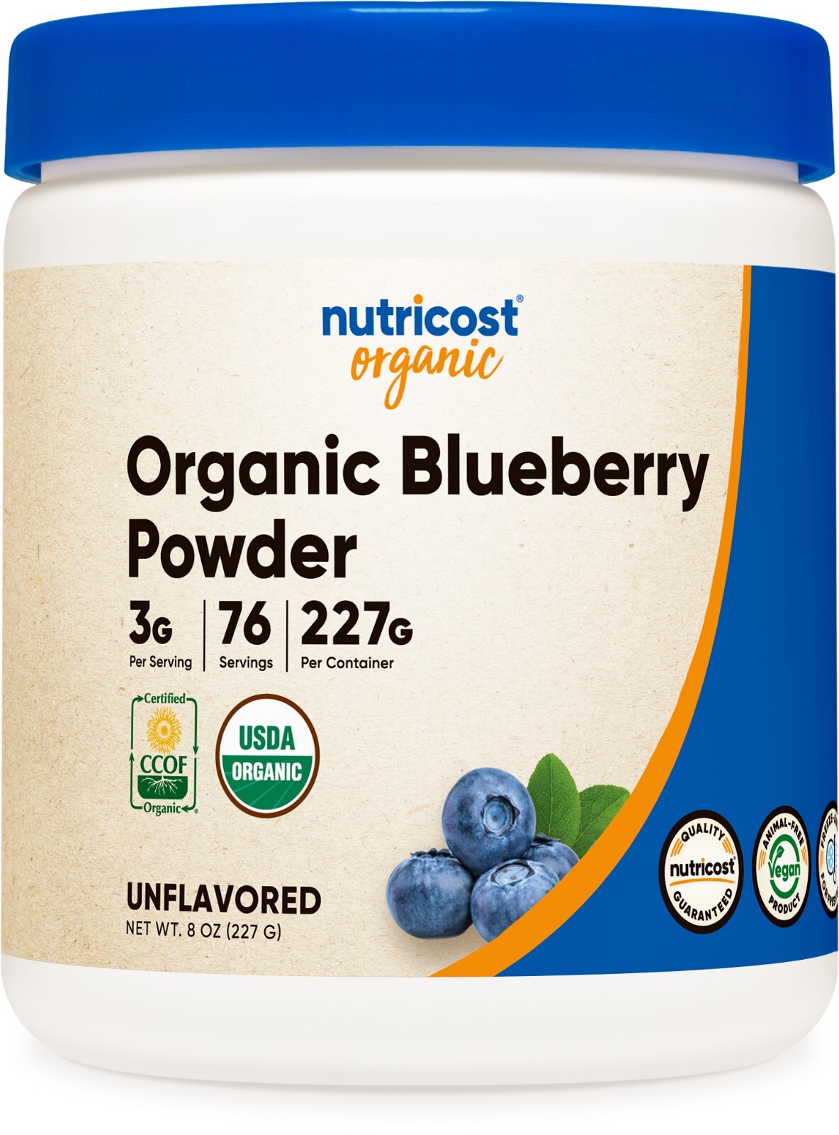 Nutricost Органический порошок черники 8 унций (227 грамм) - чистый, без глютена, без ГМО