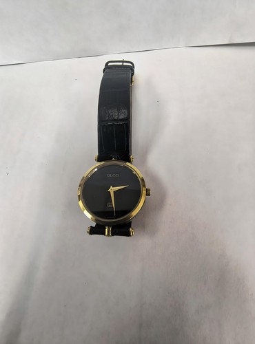 Swiss Made Gucci Quartz Watch Black Leather Band | eBay