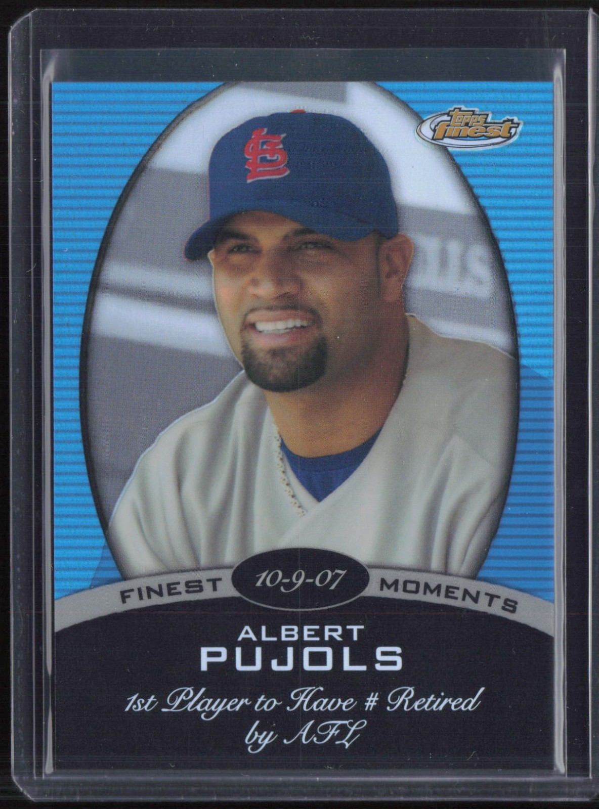 2008 Topps Finest Finest Moments Blue Refractor Albert Pujols /299