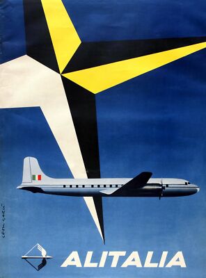 Decorative Poster.Home Room interior wall art design.Italian aviation.Plane.7871