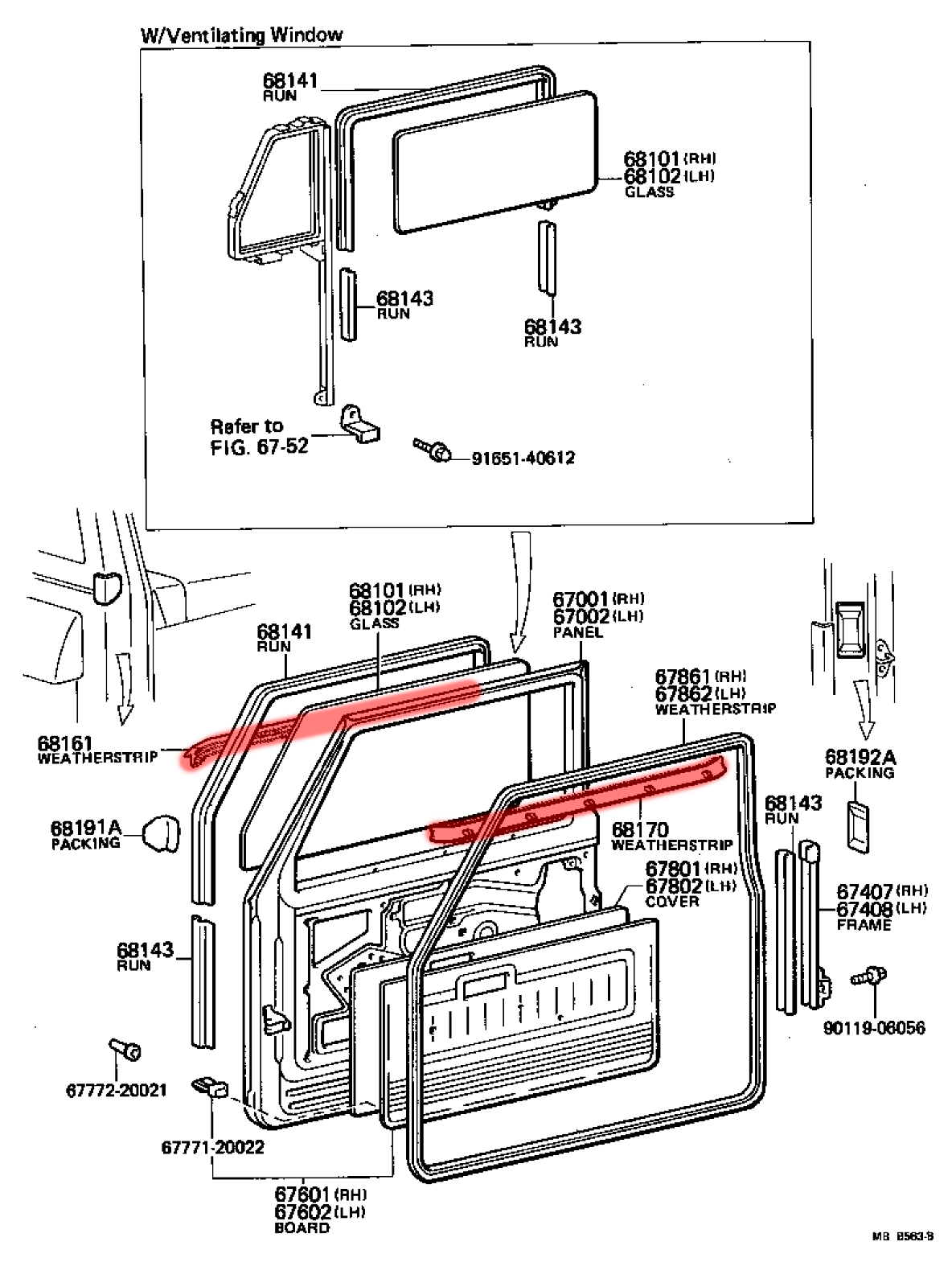 76-84 for Toyota Land Cruiser FJ40 FJ45 BJ40 door belt weatherstrip rubber seal