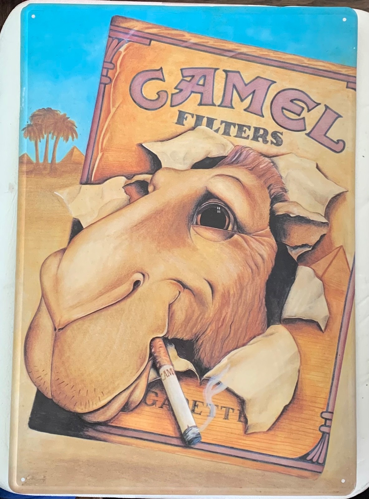 Vintage Camel Cigarettes Tin Sign. Joe Camel 11