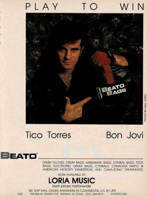 Beato Bags - Tico Torres of Bon Jovi - 1987 Print Promo Advertisement