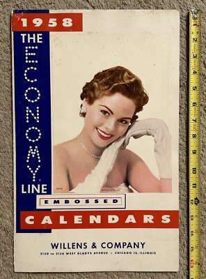 1958 SAMPLE ADVERTISING CALENDAR CATALOG - RISQUÉ MODELS & FLY FISHING