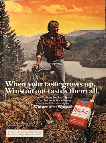 1979 Winston Cigarettes PRINT AD Lumberjack - When Taste Grows Up