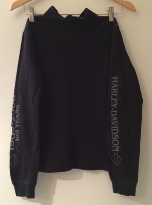 Harley-Davidson Boys Youth Pullover Medium 105th Anniversary Black Long Sleeves