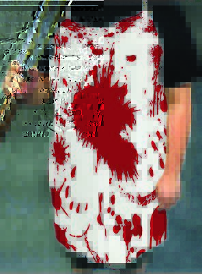 Bloody Apron Adult Costume Accessory Butcher Axe Murderer Prop Horror Scary
