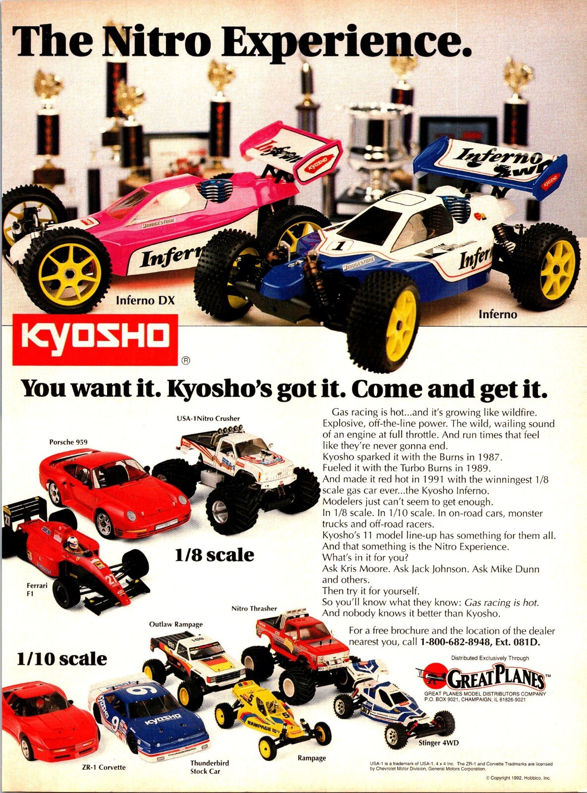 ホビーラジコン Kyosho nitro rc Kyosho 1/8TH Burns 4WD RC Buggy Car Original Painted Body