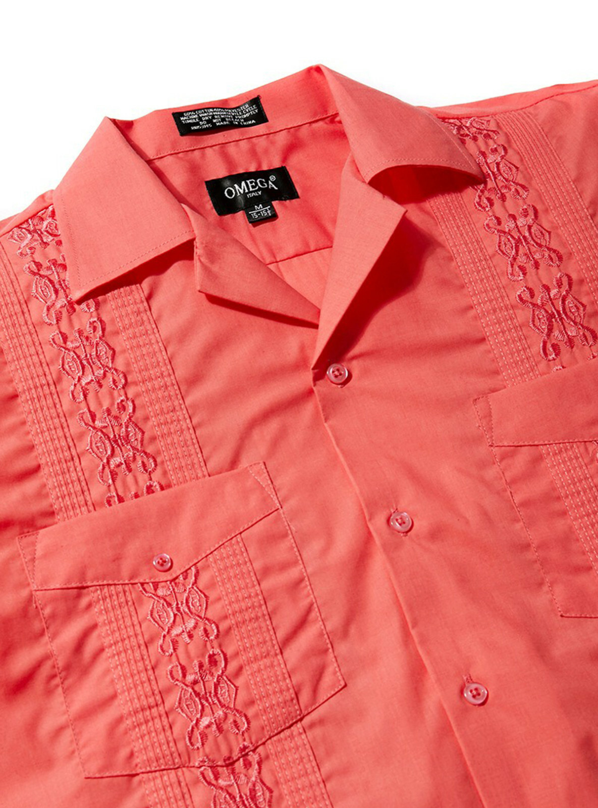 Men Guayabera Original Cuban Short sleeve dress shirt, Wedding Cigar Bartender