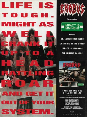Exodus Impact Is Imminent 1990 Promo Ad 8x11 Mini Poster
