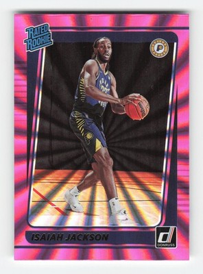 2021-22 Donruss Holo Pink Laser #217 Isaiah Jackson RC Near Mint or Better