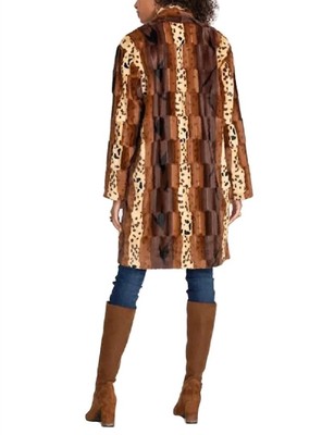 Pre-owned Johnny Was Patchwork Faux Fur Jacket In Multi - Size S In Pattern