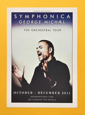 George Michael  Symphonica   The Orchestral Tour  2011 A5 promotional flyer