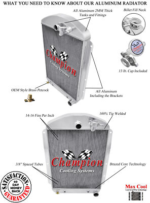 DR Champion 3 Row Radiator Chevy Config-1937 Chevrolet Master Car V8 Conversion