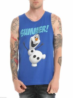 Disney Mens Frozen Olag & Sven Summer Tank Shirt New XS, M