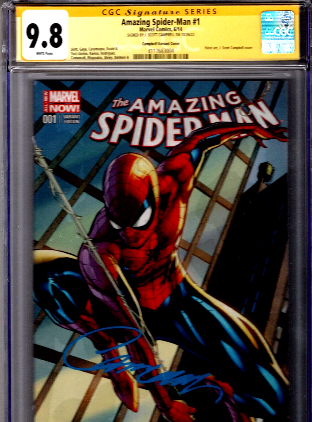 🔥 AMAZING SPIDER-MAN #1 CGC 9.8 SIGNED SS By Scott Campbell 🔥 CINDY MOON SILK