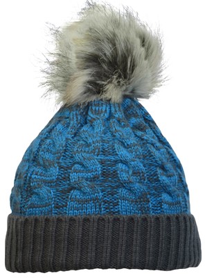 Womens Girls Winter Faux Fur Hat Large Raccoon Fur Pom Pom Beanie Hats Stretch