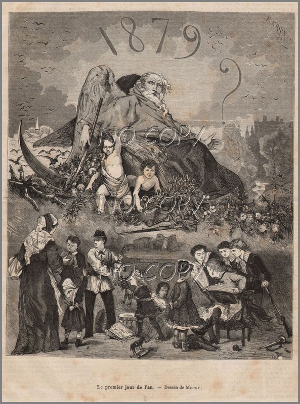 1878 : Illustration / Gravure : Religion Jour De L'An  Par Mergy