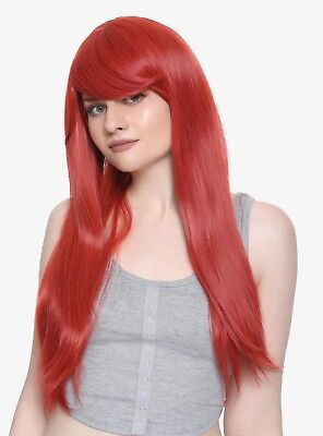 LONG RED COSTUME HAIR WIG bang think SALLY ARIEL KAIRI IVY MERMAID EPIC COSPLAY