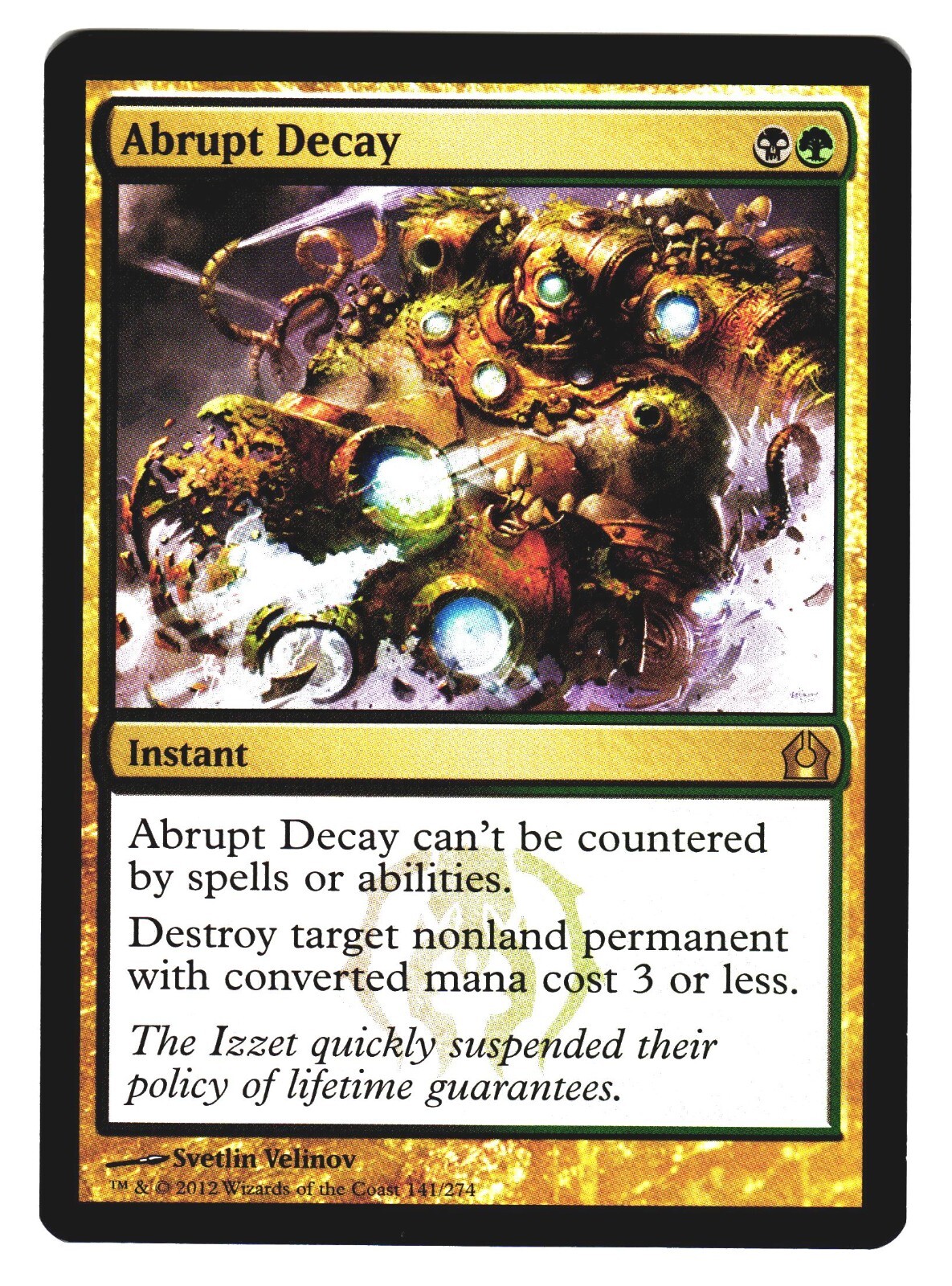 Abrupt Decay 1x FOIL RTR MTG Return to Ravnica Rare MINT black green Abrupt Decay 1x FOIL RTR MTG Return to Ravnica Rare MINT black green
